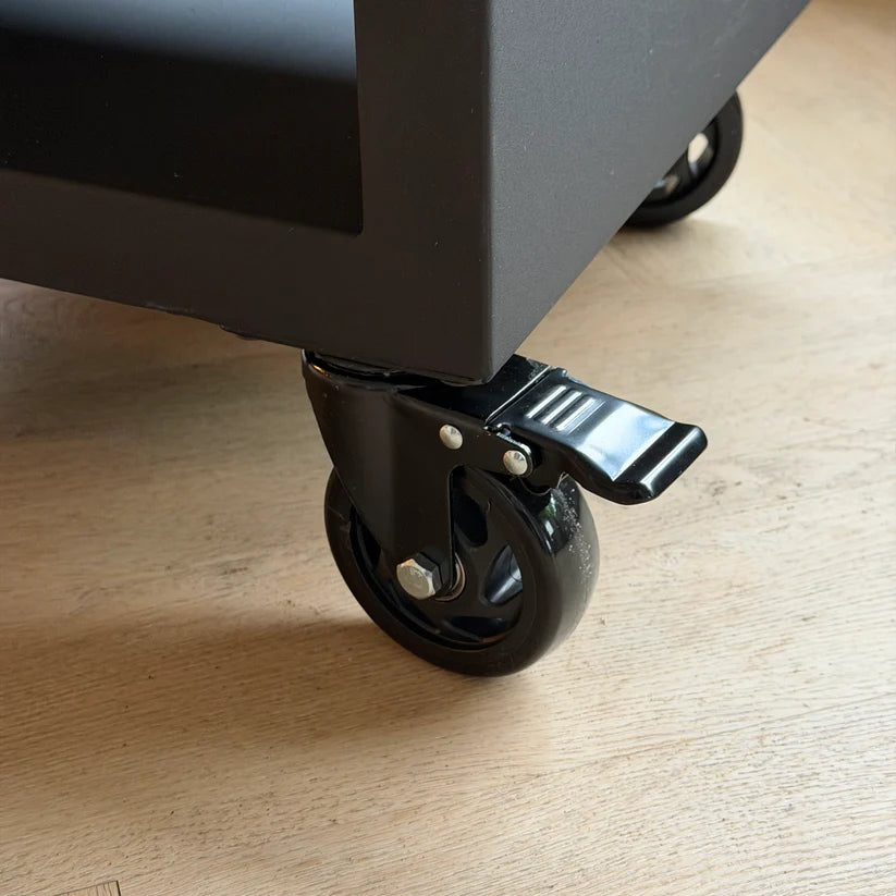 BBQ Plancha Grill Maestro XXL Ø80cm Blackline - With poker and wood storage