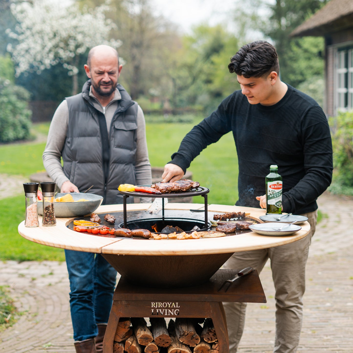 BBQ Plancha Grill Compañero XXL Cortenstaal 2.0 - With wooden ring Plancha Mesa