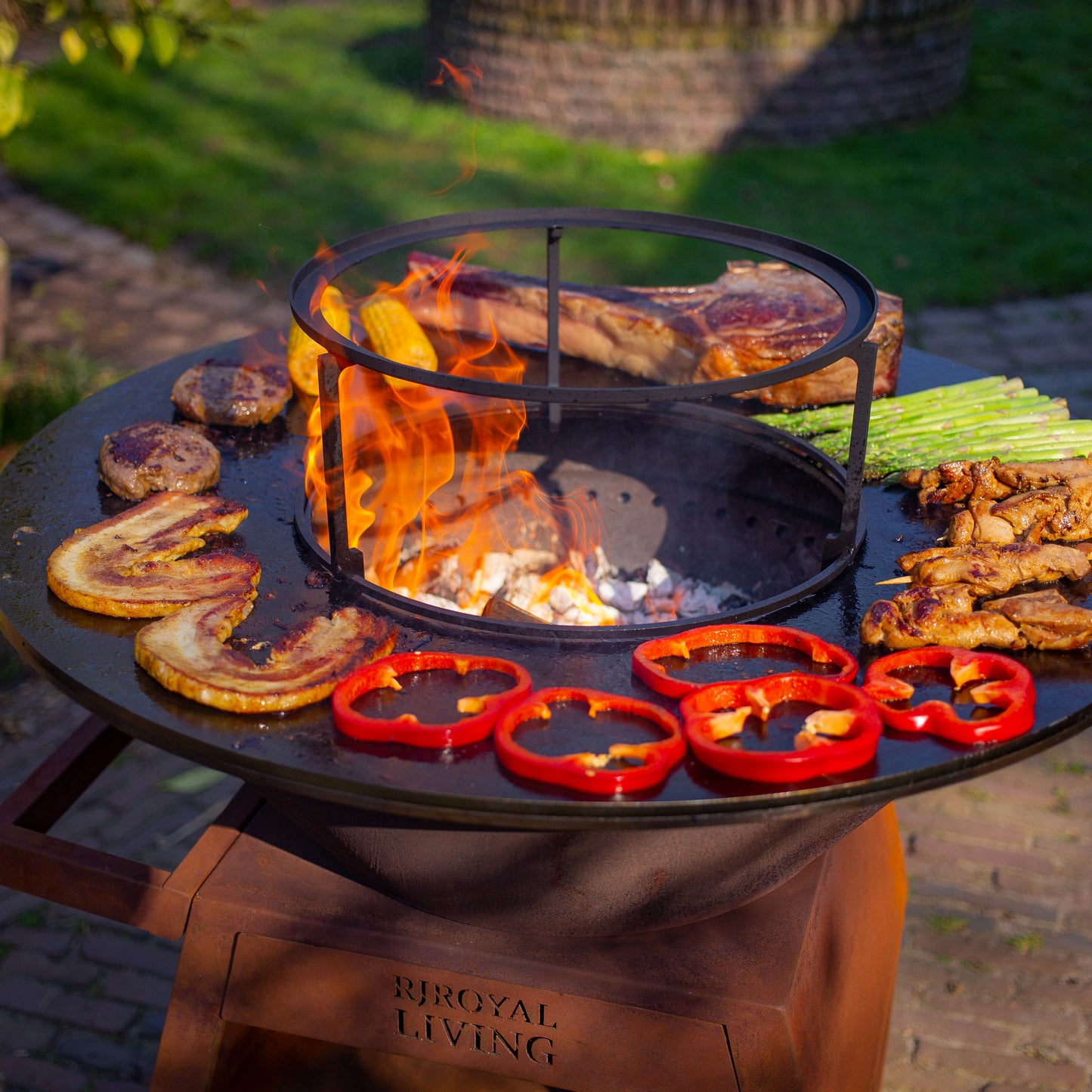 BBQ Plancha Grill Maestro Smokeless XXL Ø80cm Corten Steel - Smokeless Plancha