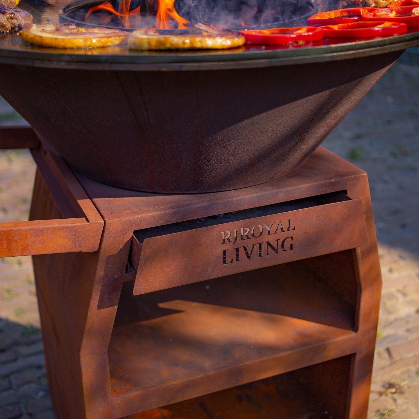 BBQ Plancha Grill Maestro Smokeless XXL Ø80cm Corten Steel - Smokeless Plancha