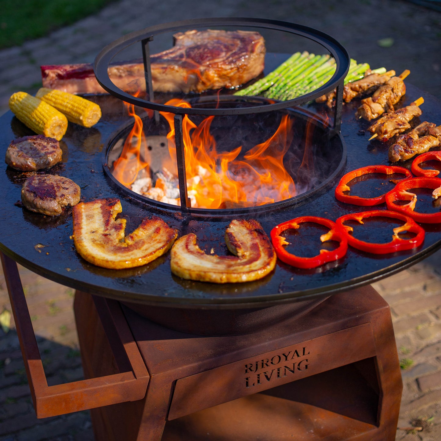 BBQ Plancha Grill Maestro Smokeless XXL Ø80cm Corten Steel - Smokeless Plancha