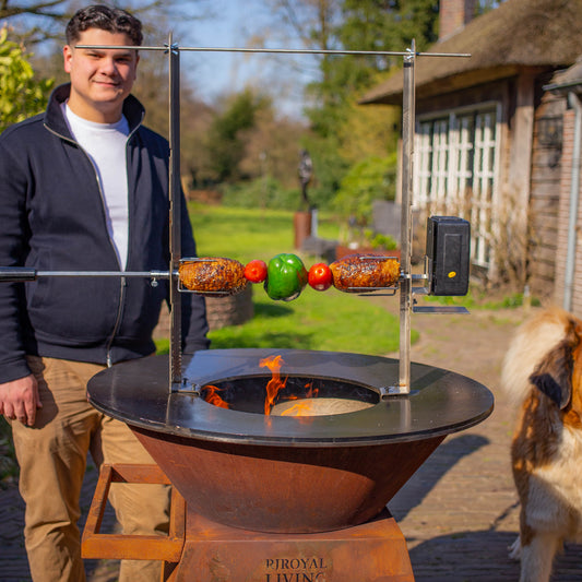 BBQ Plancha Rotisserie Set with Motor (304 RVS)