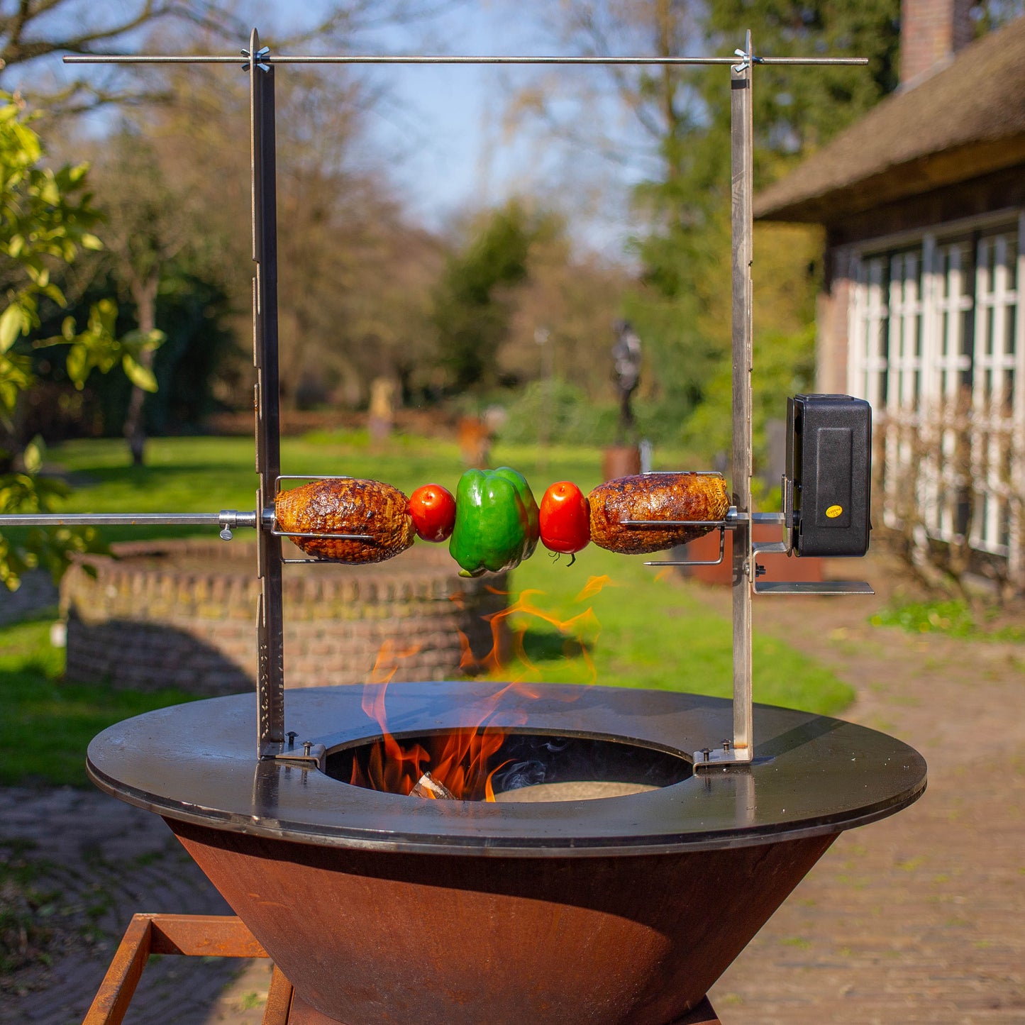 BBQ Plancha Rotisserie Set with Motor (304 RVS)