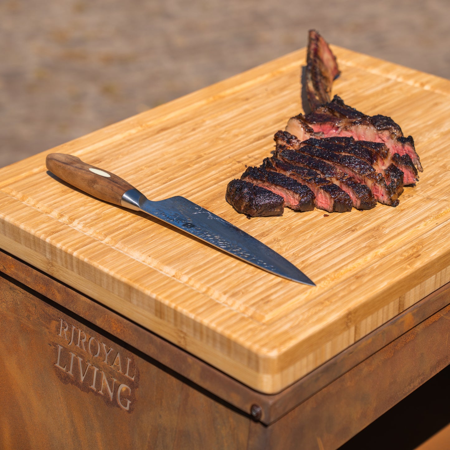 BBQ Plancha Tisch - Tabla Cortar Cort Stahl - Mit Schneidebrett
