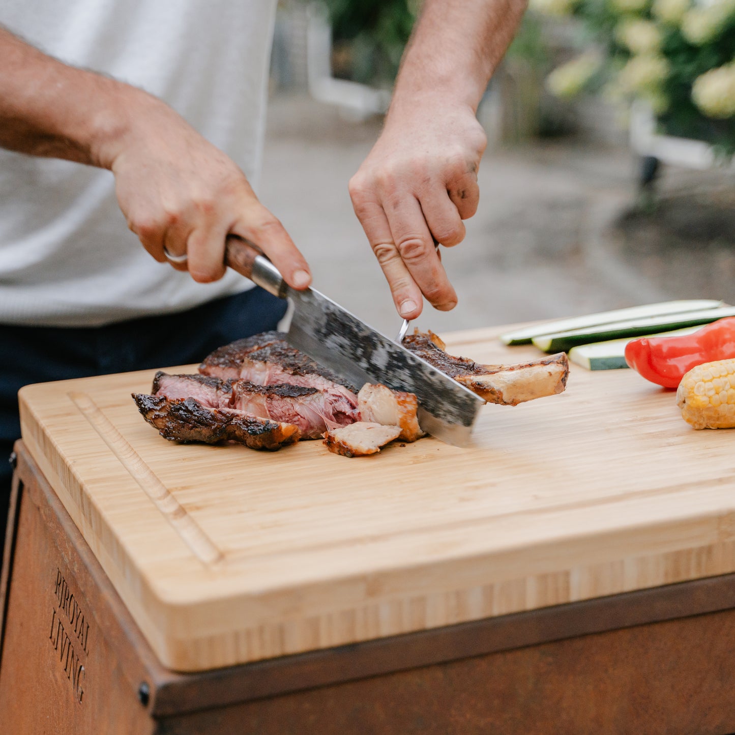 BBQ Plancha Table - Tabla Cortar Cort steel - With Cutting Board