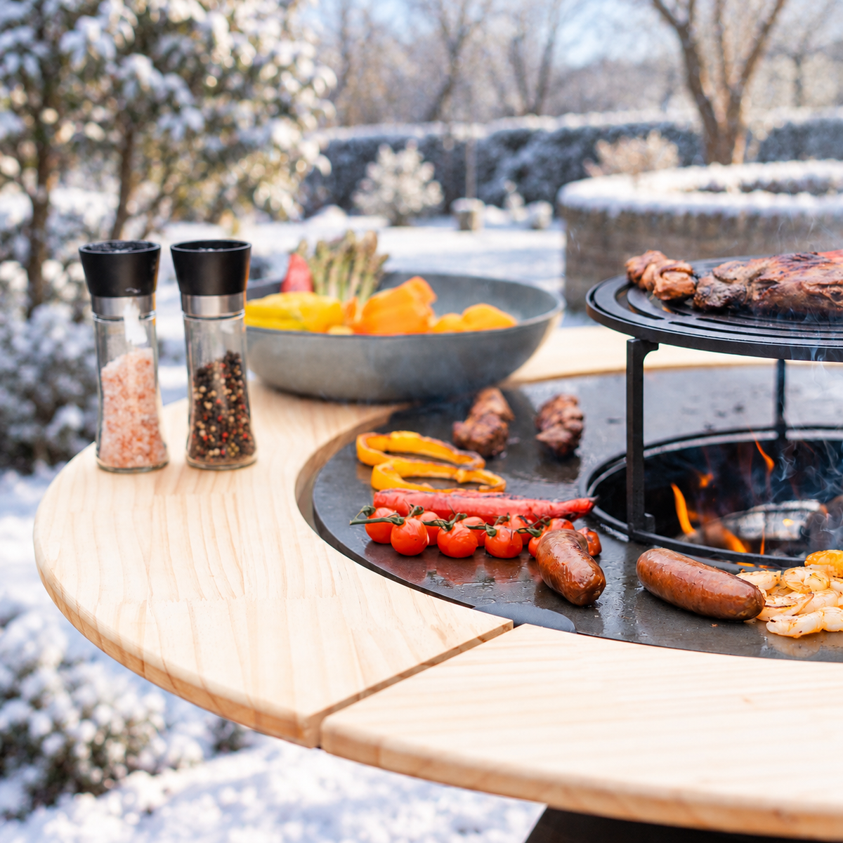 BBQ Plancha Mesa 80cm — winter setting
