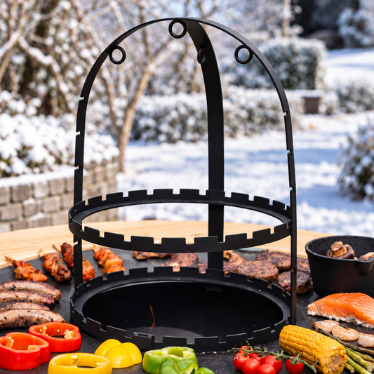 BBQ Plancha Pincho Cage — winter setting