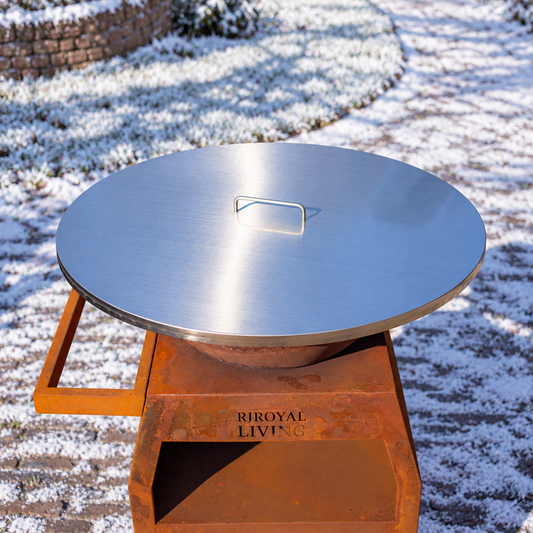 Stainless steel 304 BBQ Plancha 70 cm cover plate — winter setting