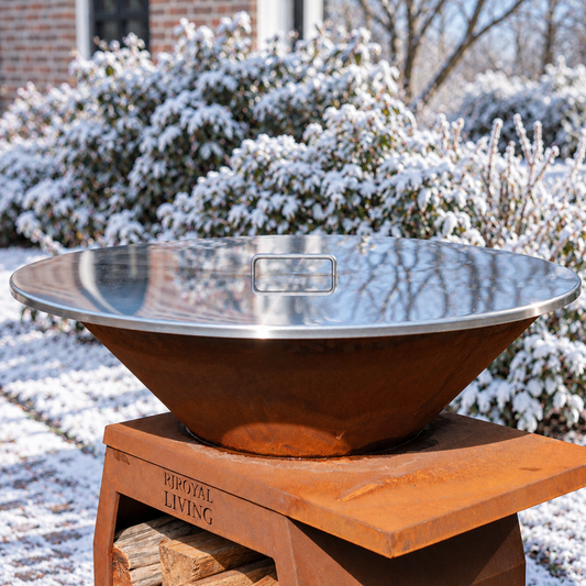 Stainless Steel 304 BBQ Plancha Cover Plate — winter setting