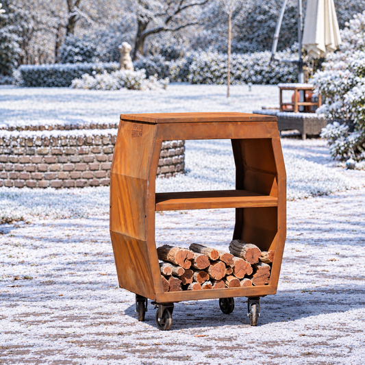 BBQ Plancha Table - Tabla Cortar Corten steel - Without cutting board — winter setting