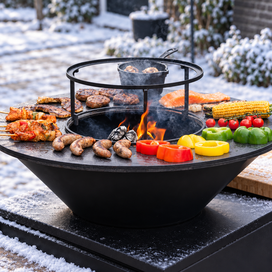 BBQ Plancha High Wok Ring — winter setting